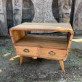 Recycled Wood Small TV Stand with 2 Draws
